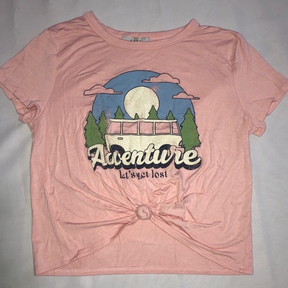 Logo Tie Front Crop Top - Picture 1 of 2